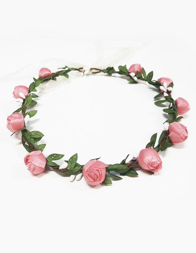 Rosa Floral Crown in Pink